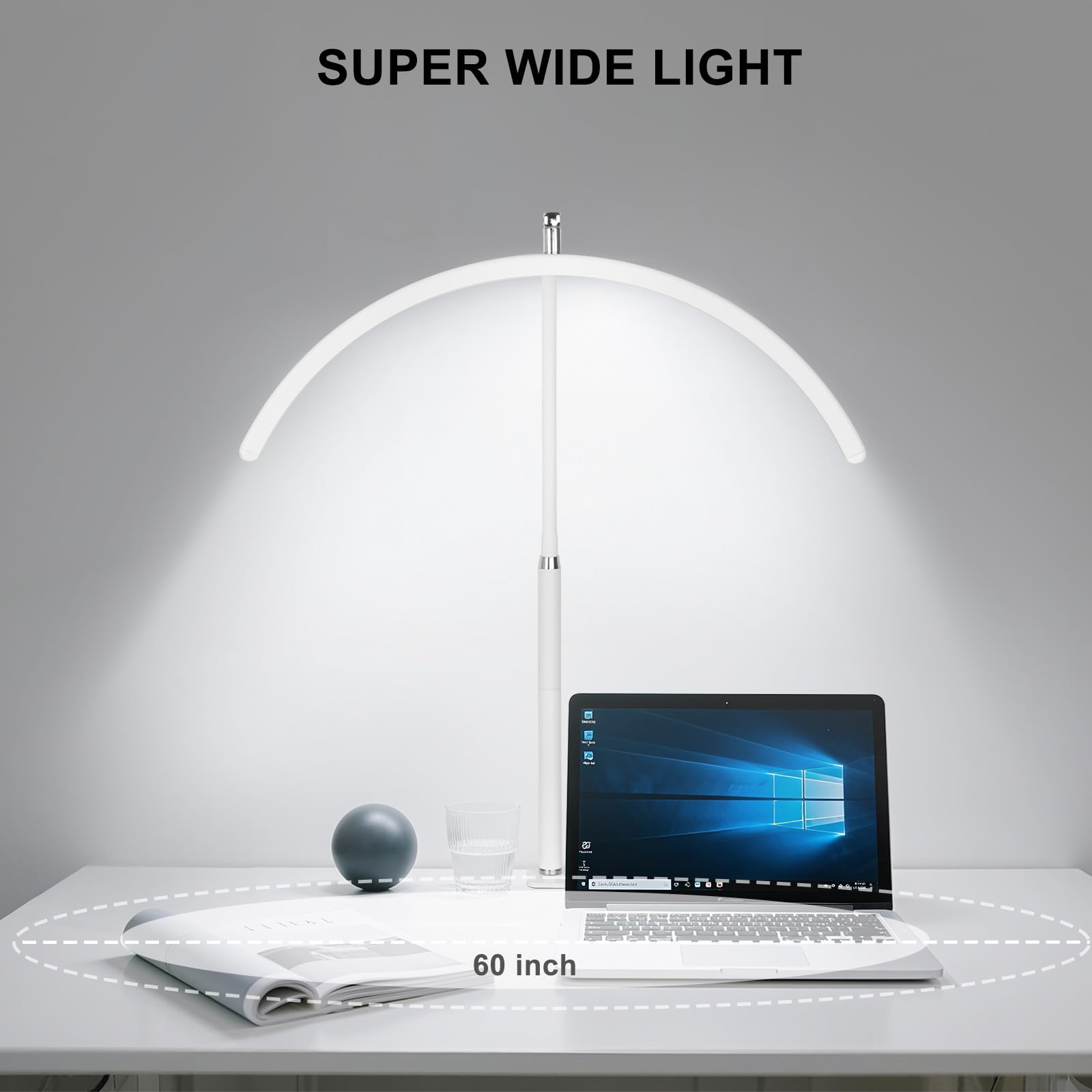 Professionelle Halbmond-LED-Schreibtischlampe für Nageltechniker und Künstler, flexible Schwanenhalslampe mit Klemme, 3 Farbmodi und 5 Helligkeitsstufen für Maniküre, Tattoo