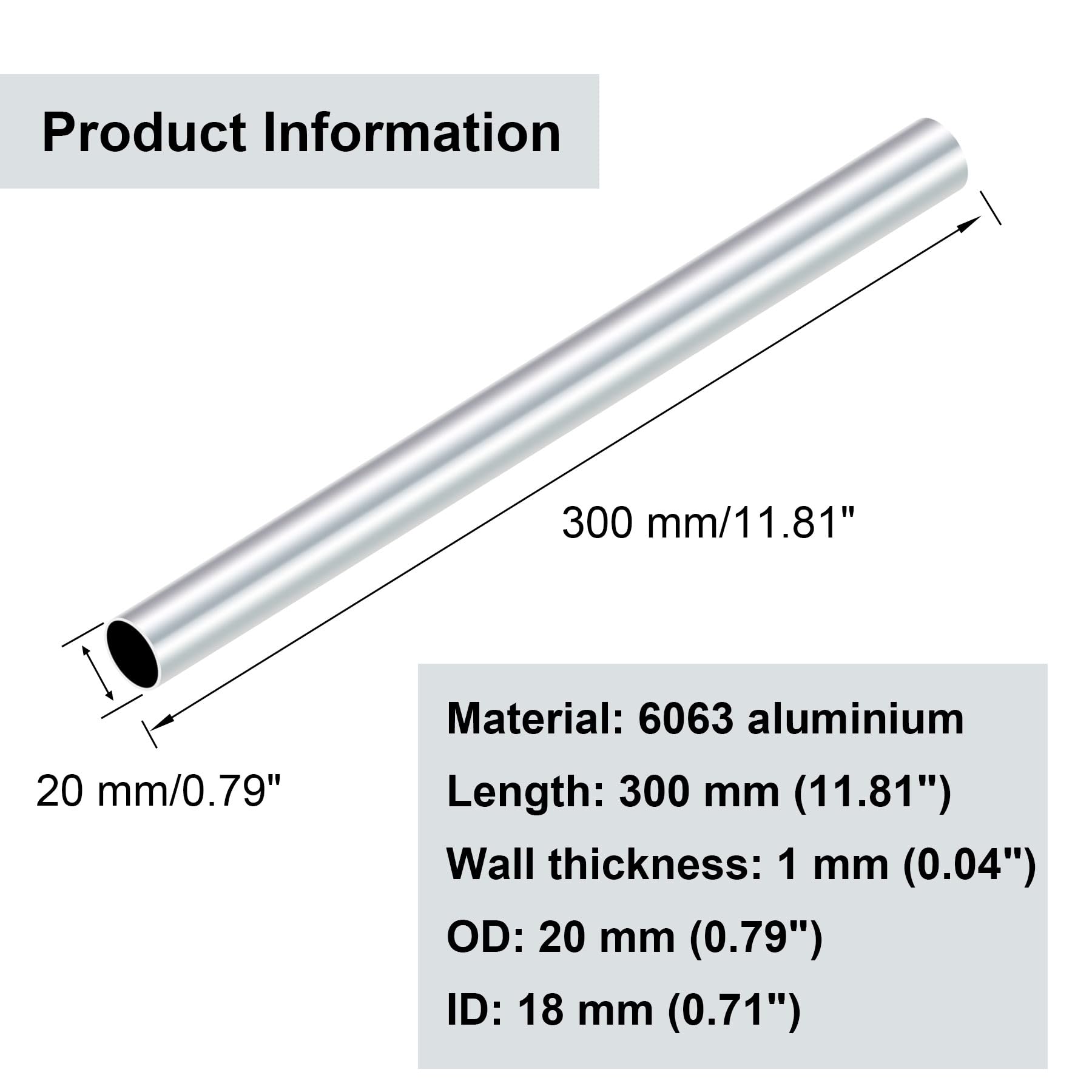 Tubo In Alluminio 6063 20mm X 17mm X 100mm - 2 Pezzi Per Fai Da Te - Foto 14