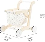 labebe Push Walker Stroller Baby Walker, Push Toy for Toddler, Pull Wagon for Kid, 2-in-1 Activity Push Walker for Infant/Child, Sit to Stand Learning Walker, Wooden Play Wagon 4 Wheel, Doll Push Toy(Doll not Included)
