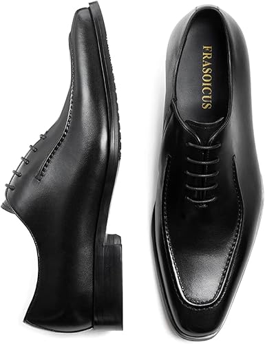 Miniatura 5 de FRASOICUS Zapatos Oxford para hombre, zapatos de vestir de cuero para hombre, zapatos de vestir formales para hombres