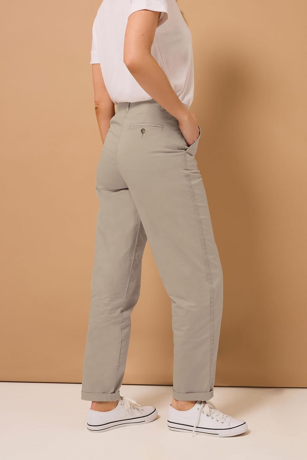 Long Tall Sally LTS Tall Cotton Straight Leg Chino Jeans Khaki