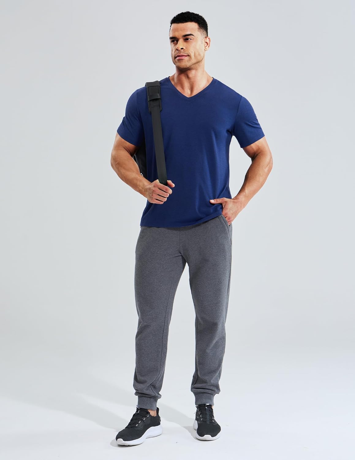 MIER Mens Dry Fit V Neck T-Shirts Workout Soft Short Sleeve Moisture Wicking Running Athletic Gym Casual Tee Tops - Image 2