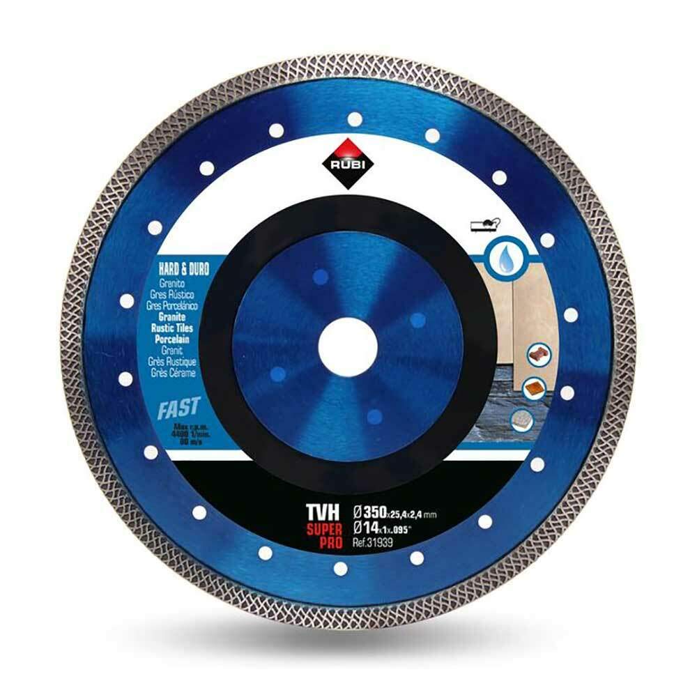 Rubi TVH Superpro Disque à tronçonner diamanté pour matériaux durs 350 x 25,4 x 2,4 mm