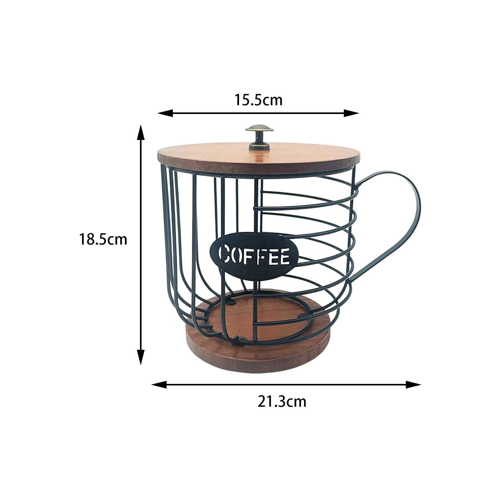 Porta cialde per caffè Contenitore per cialde per caffè Tazza per organizzatore, Gabbie per Capsule di caffè in Ferro Cestello portaoggetti per, Nero