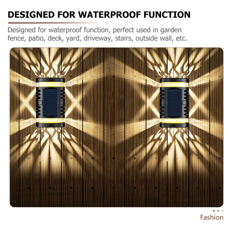 UPKOCH Solar Wall Lights Outdoor Waterproof 2 Pack Energy Efficient Led Solar Garden Porch Lighting for Yard Fence Patio - Image 4
