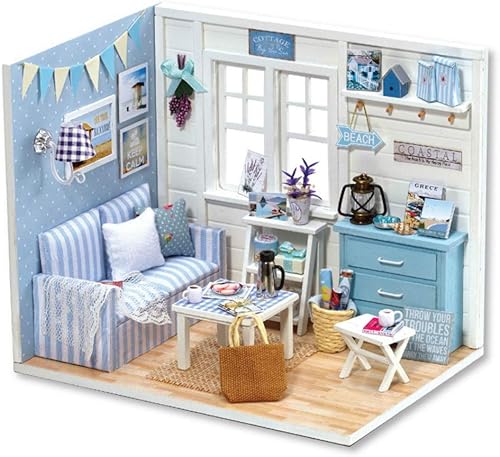 Danni Muebles DIY Casa de muñecas de madera Miniatura Casa de muñecas Muebles Kit Puzzle hecho a mano Dollhouse Juguetes para niños regalos