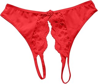 Bragas de encaje floral para mujer con lindo lazo en el centro