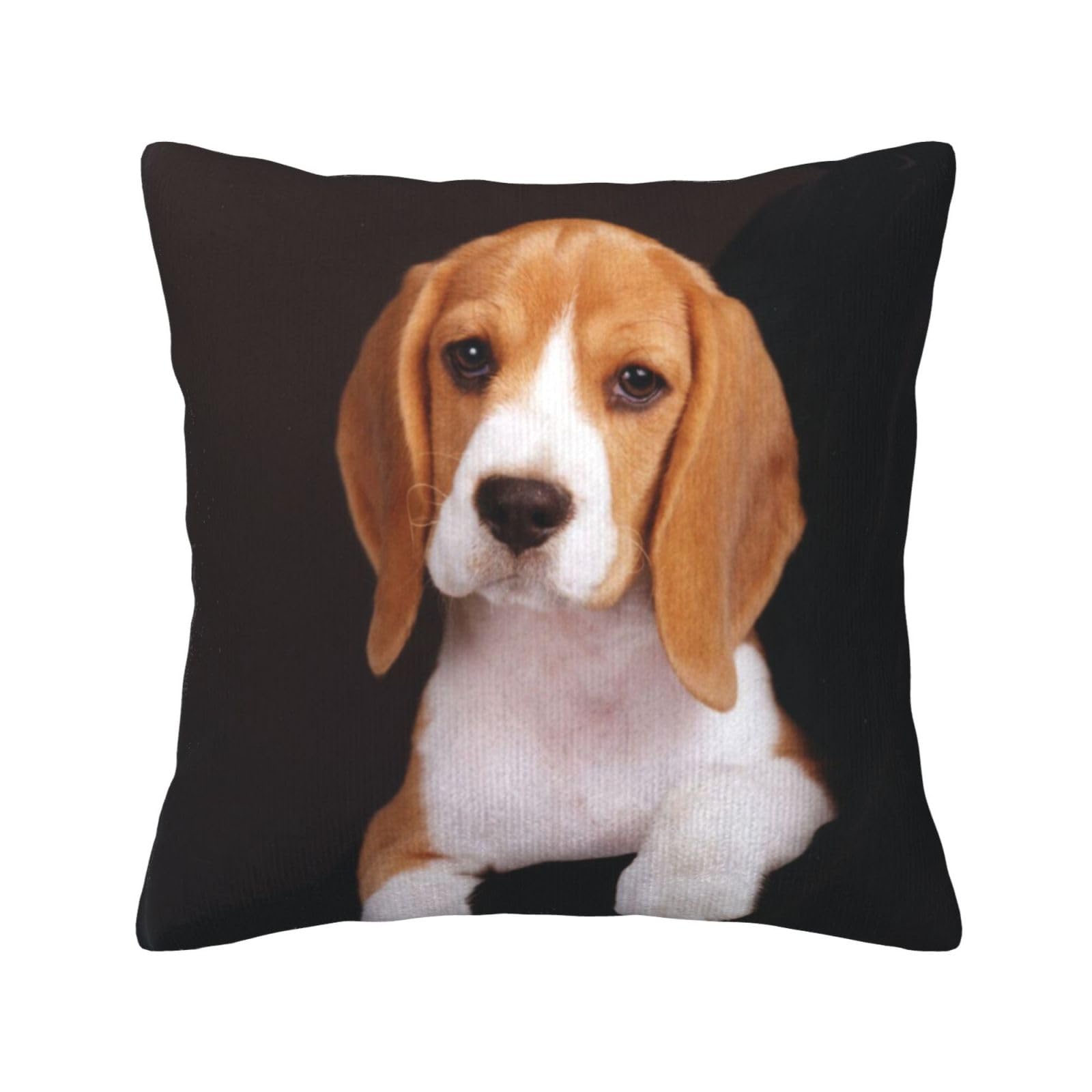 Housse de coussin velours côtelé beagle pour déco salon