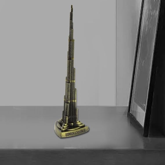Burj Khalifa Model 18cm Bronze Colour Alloy Exquisite Burj Khalifa Tower Souvenir for Bedrooms