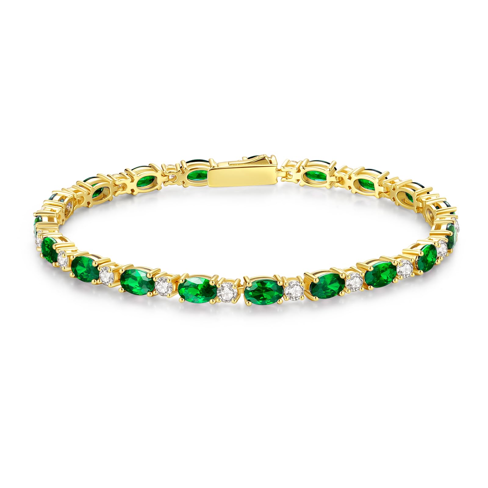 FANCIME 14K Gold Plated Birthstone Bracelets