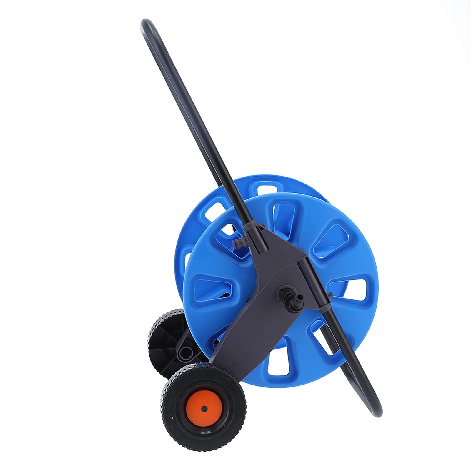 Carro de carrete de manguera Torvex, enrollador de manguera de empuje manual y soporte de manguera de agua para tubo G1 2 de 50 m con ruedas para riego de césped y jardín