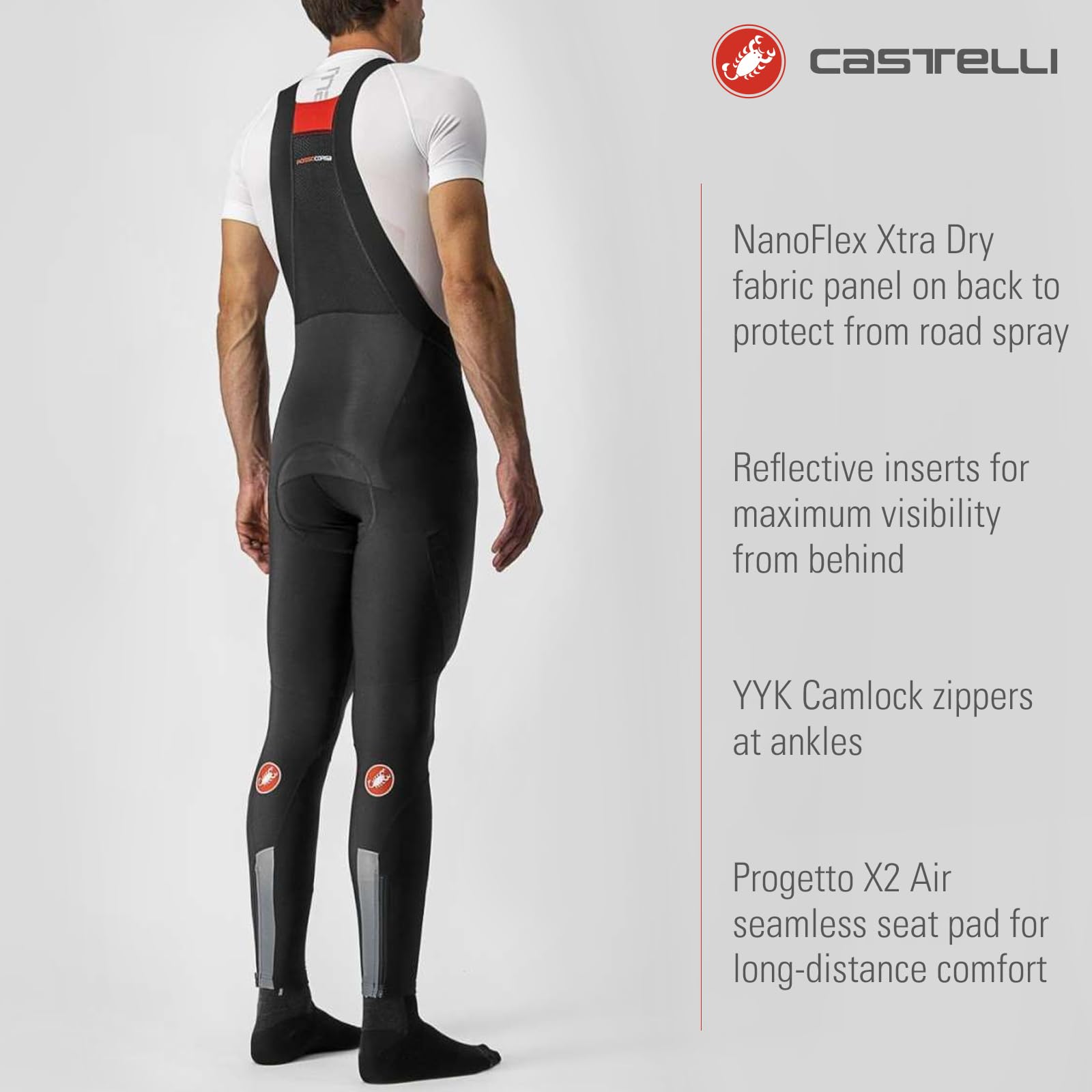 Castelli - Sorpasso Ros Bibtight, Pantaloncini Ciclismo Uomo