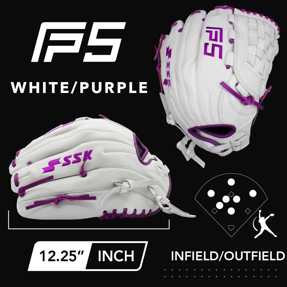 SSK FP5 Fastpitch Softball Glove – Infield - Outfield - Pitcher – 11.5”-11.75”-12”-12.25”-12.5”-12.75”-13”– Right & Left Hand Throw