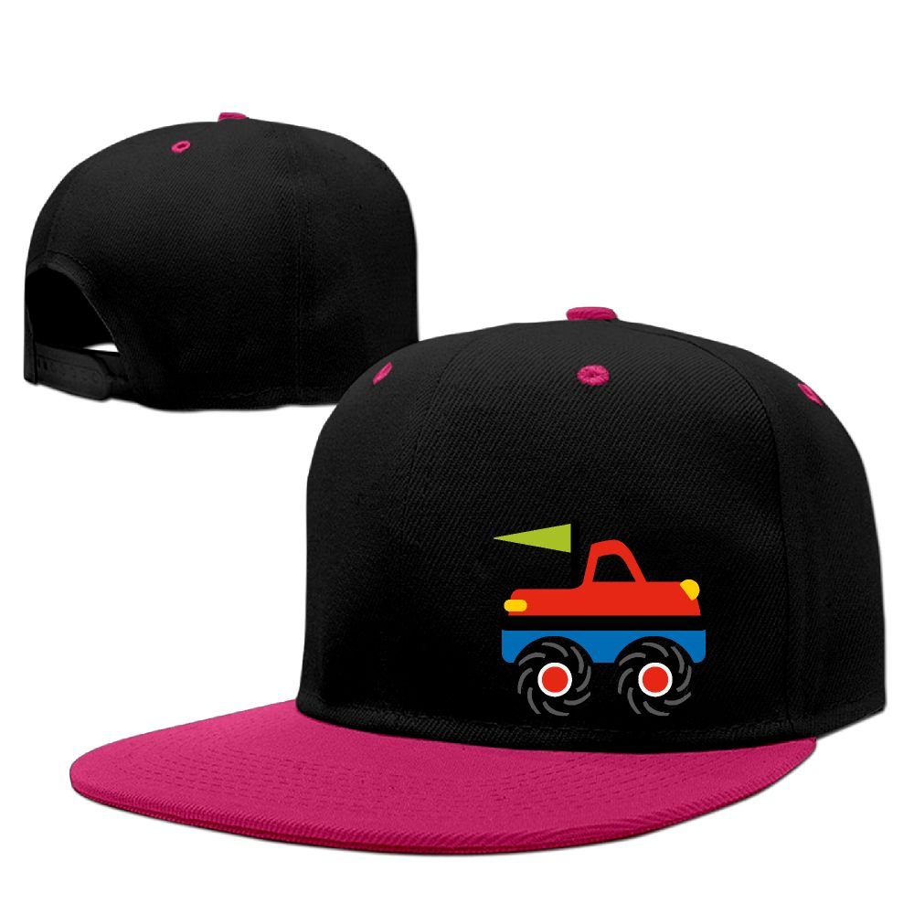 WellShopping Cool Monster Truck Solid Flat Bill Snapback Baseball Cap Hip Hop Unisex Custom Hat.