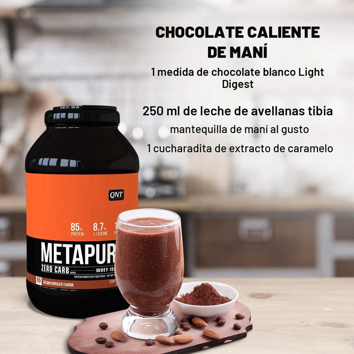 QNT Metapure Zero Carb Whey Isolate (908g) Chocolate belga Proteínas