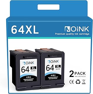 64 64xl 64 XL Black Ink Cartridge Ink 64 Black Replacement for HP 64 Black Ink Cartridge 64 XL Black Ink Cartridge for hp Printers for Envy Photo 7858 7855 Tango X (2 Black, 2-Pack)
