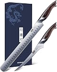 HOSHANHO Carving Knife Set 3PCS, Japanese High Carbon Steel Brisket Slicing Knife Sets with Ergonomic Pakkawood Handle, Butcher Knife Breaking Knife Boning Knife for Meat Cutting