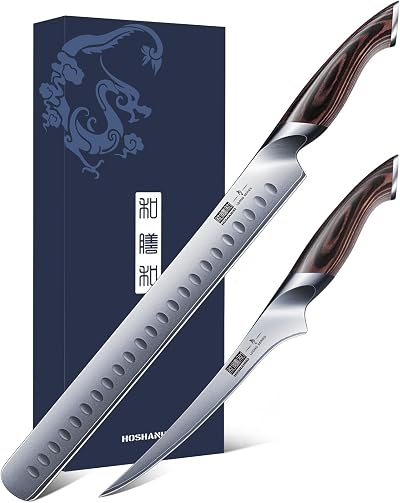 HOSHANHO BBQ Carving Knife Set, Brisket Slicing & Boning Knife for Meat