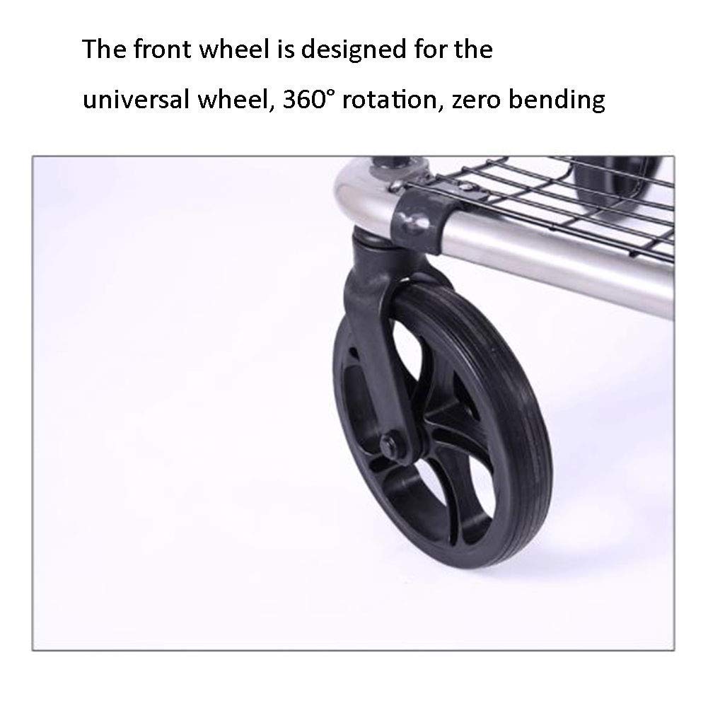 Rollator s Rollator Wheels Lightweight Foldable Upholstered Seat and Backrest Made of Aluminum Mobility Lightweight Collapsible Aluminum Frame