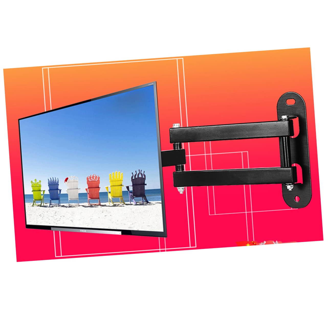 Supporto Tv da Parete Fisso per Monitor LED 15-27 Pollici | Angolo Inclinazione 15°, Portata 10kg, Metallo Nero, per Ambienti Commerciali e Intrattenimento