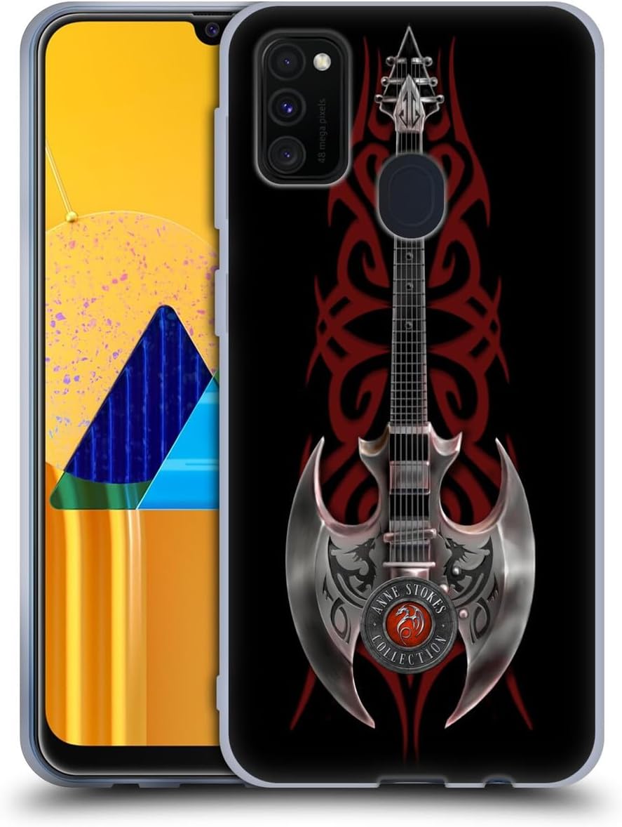 Head Case Designs Officially Licensed Anne Stokes Rock God Guitar Tribal Gel Case [Military Grade Protection] Compatible with Samsung Galaxy M30s (2019)/M21 (2020)