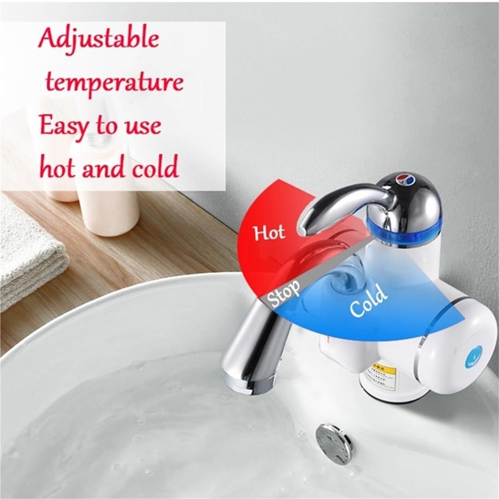 Grifo de agua caliente instantánea, Calentador De Agua Eléctrico Instantáneo 3000W, Hot Tap, Cocina,para fregadero de cocina y baño(Bottom water inlet)