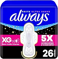 Always Noites Tranquilas Suave, Absorvente Tamanho XG, 26 Unidades