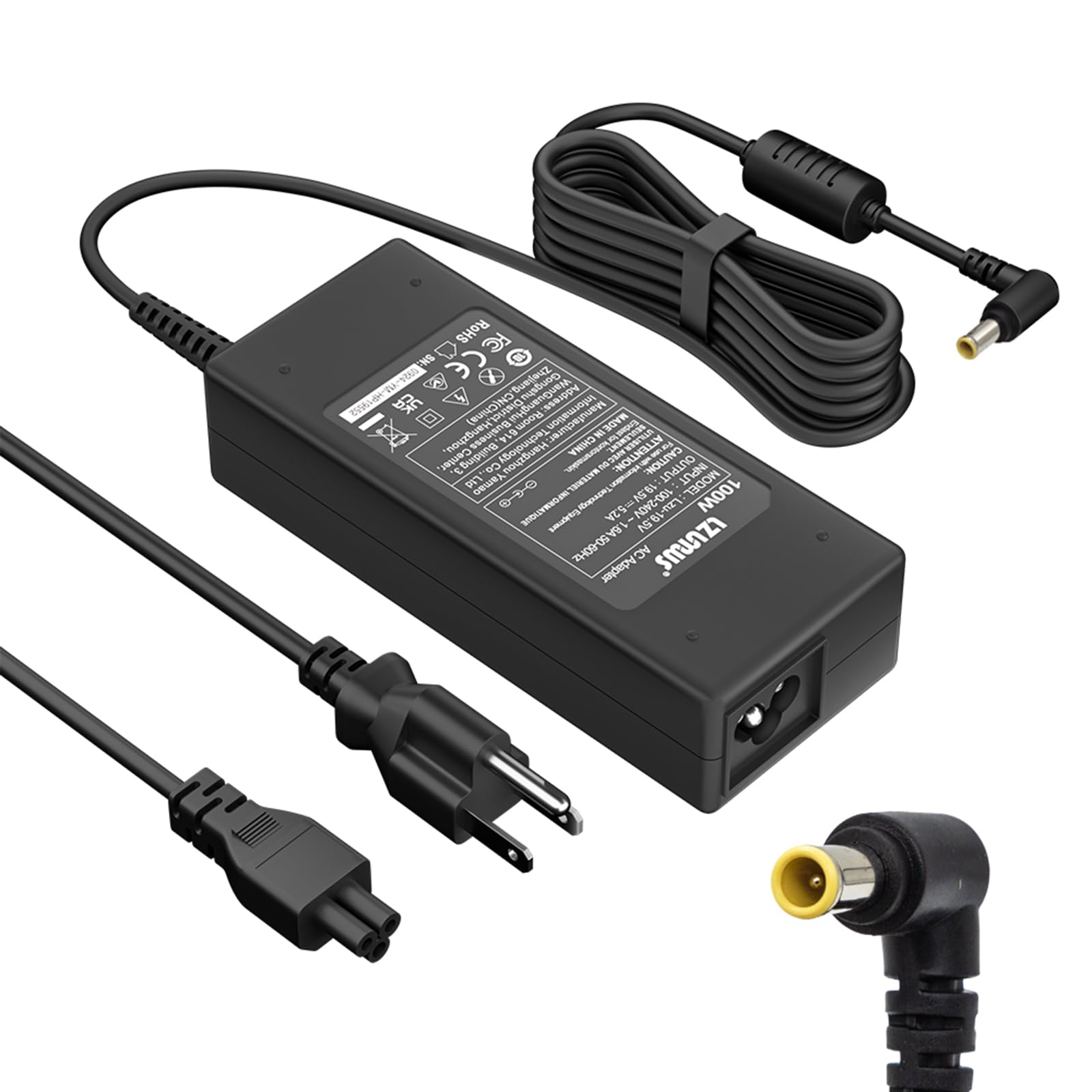 19.5V 5.2A AC Adapter for Sony Bravia LCD TV, 100W/90W Sony Power Code Replacement for Vaio, KDL-40W600B, KDL-48W600B, KDL-48650D, KDL-48R510C, KDL-