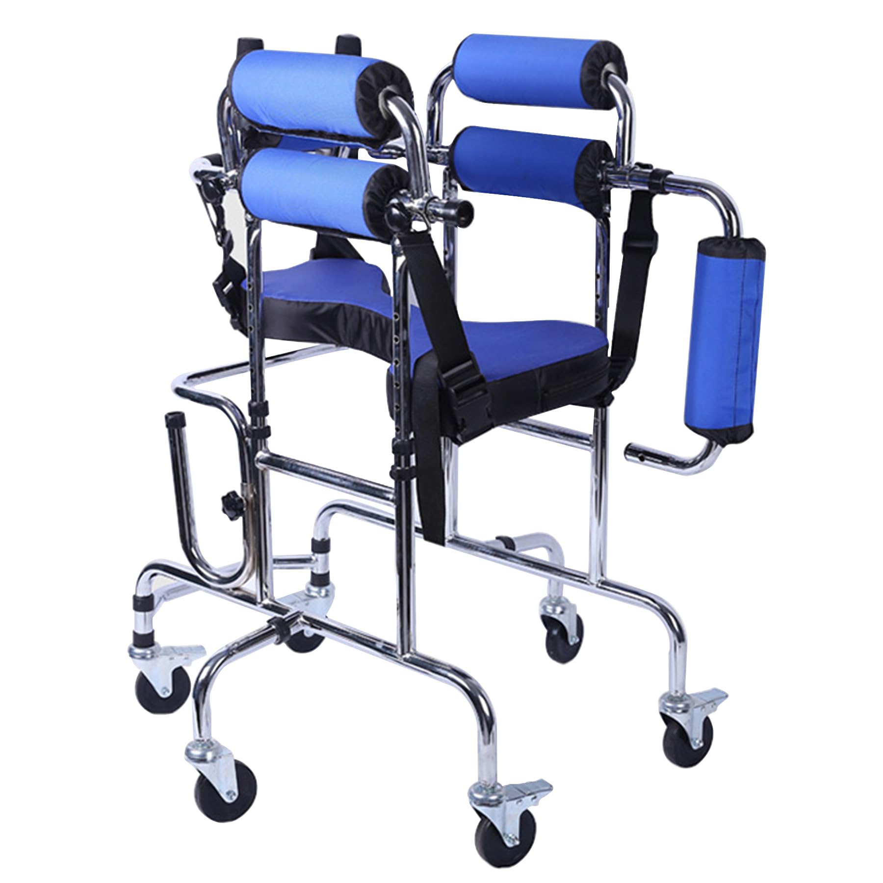 Ayudas para Caminar para Personas Discapacitadas, Andadores Vertical Portátil para Niños con Parálisis Cerebral Y Discapacidad, Andador Móvil De Altura Y Ancho Ajustable con 6 Ruedas