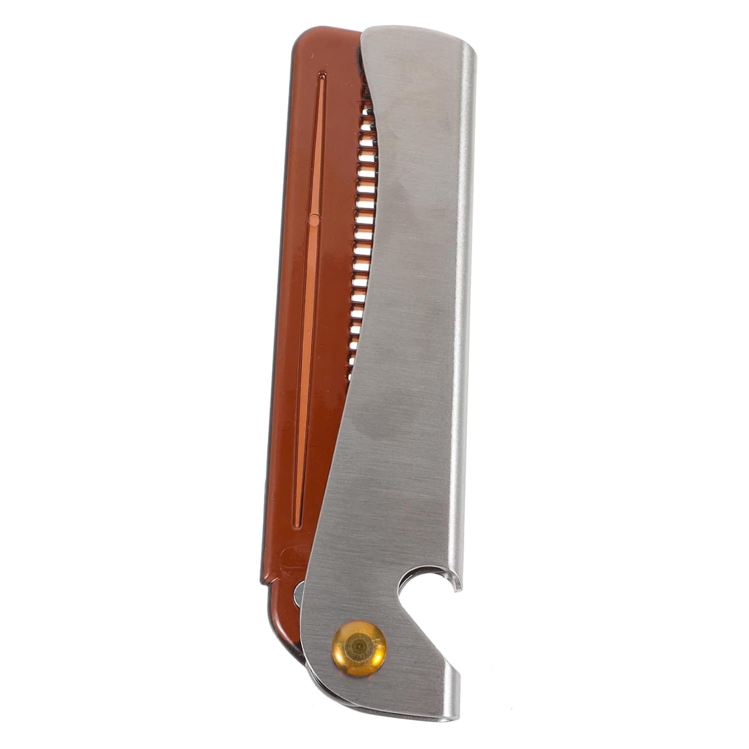 Stainless Steel Beard Styling Comb for Men, Foldable Travel Tool