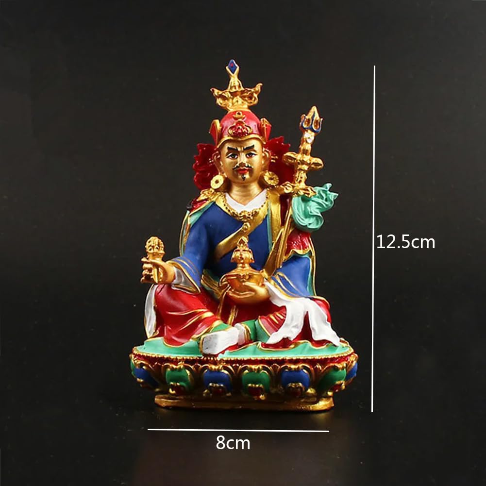 Statua Buddy Figurka Buddyjskie materiały tantryczne Figurka Padmasambhava Pomyślna Wykwintna Ręcznie Malowana Żywica Uroczysta Budda Wystrój Domu