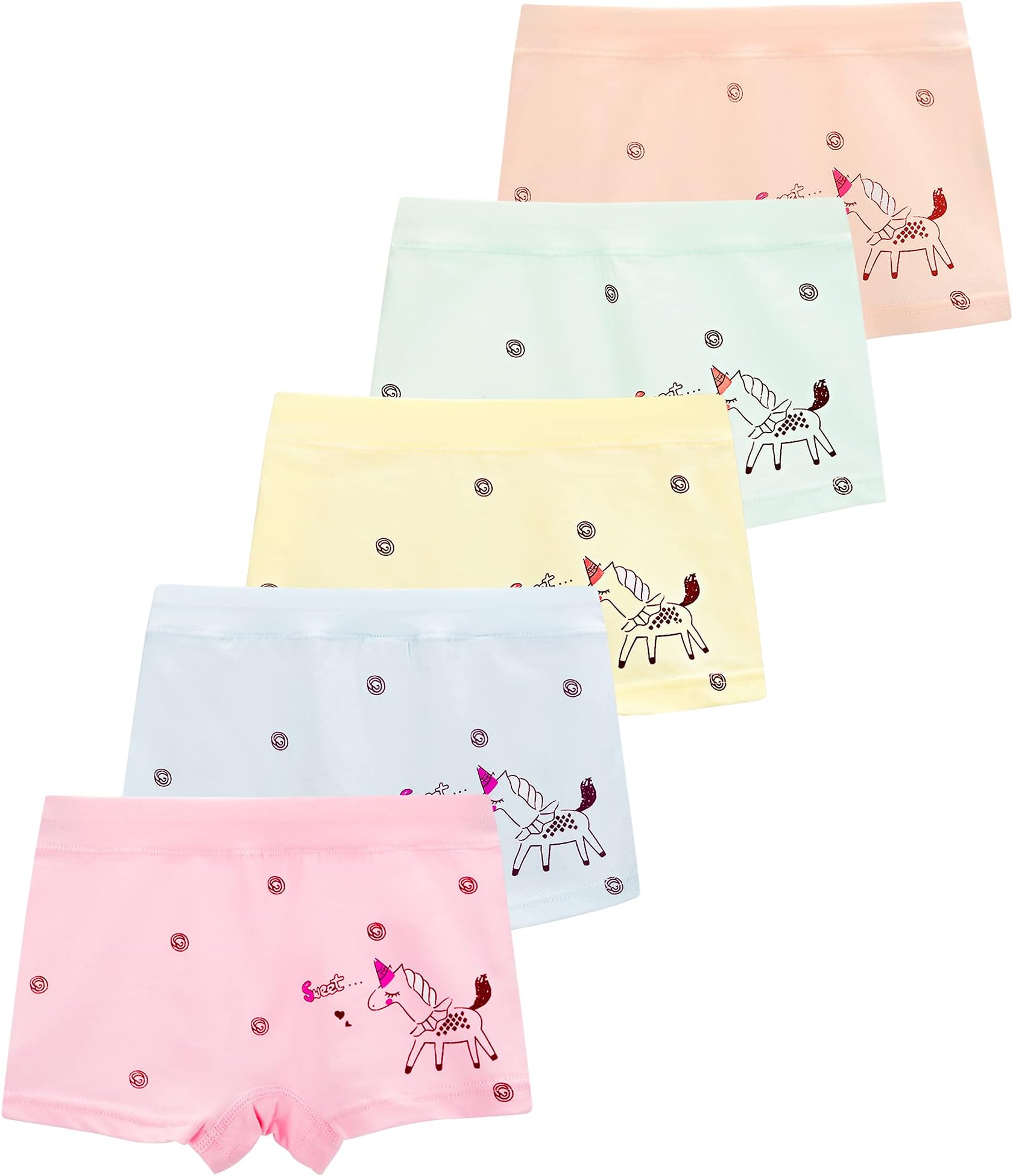 BOOPH Girls Panties 5 Pack Magical Print Toddler Briefs Underwear Hipster 3-11Y
