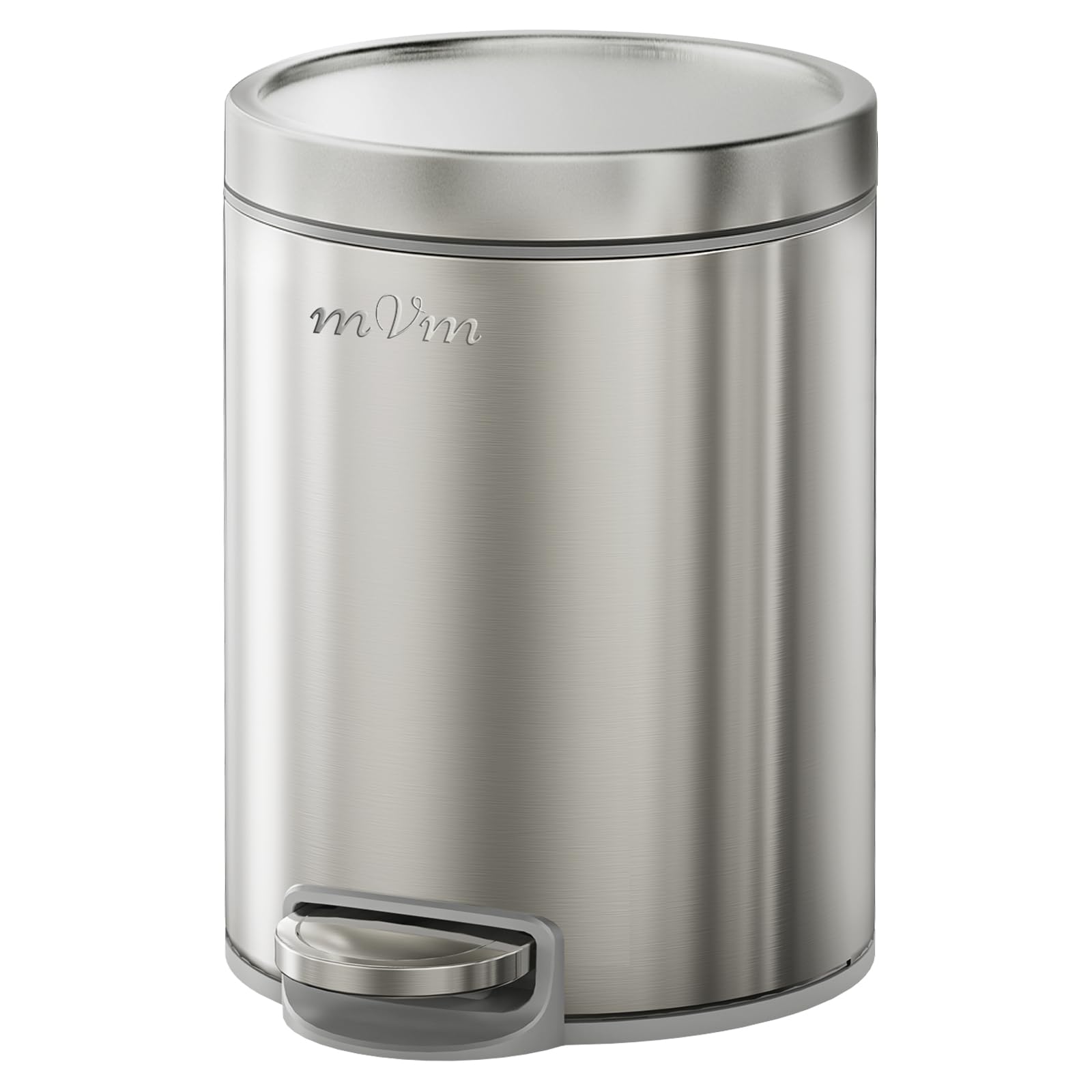 mVm 5L Bathroom Bin, Stainless Steel Pedal Rubbish Bin, Bin with Lid,Silver — image 1
