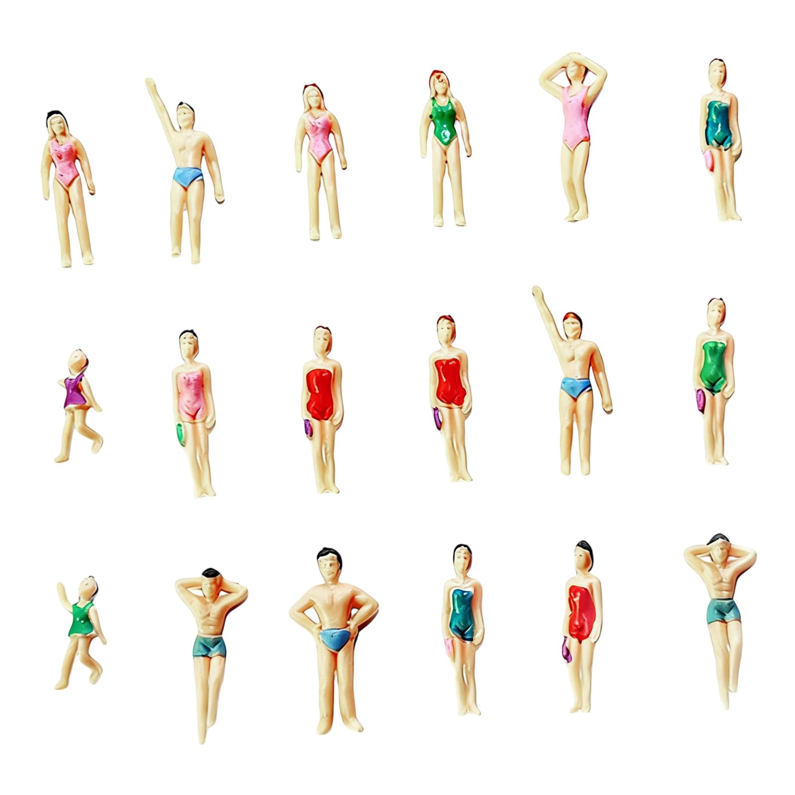Msioytog 25lots Small Swimsuit Figurines Miniature Swimming People Model Swimsuit Characters for Dioramas and Creative Projects Model House Miniatures