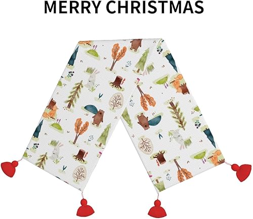 Miniatura 3 de Christmas Table Runner 60 Inches Long Fall Table Runner for Dining Table Christmas Decorations Coffe Table Runner with Tassels Kitchen & Table