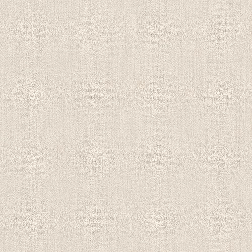 Rasch Tapete 200676 - Creme-weiße Papiertapete mit Leinen-Optik, Stoff-Optik, textiler Struktur - 10,05m x 0,53m (LxB)