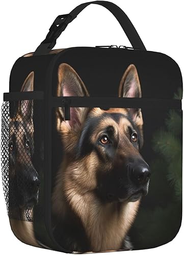 Miniatura 8 de KHiry Lonchera aislada con bolsillo lateral, lonchera de pastor alemán, bolsa suave para el trabajo, picnic
