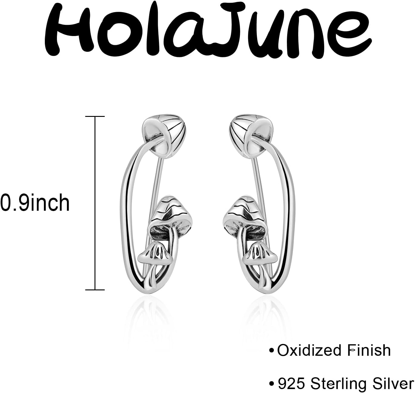 Mushroom Earrings for Women 925 Sterling Silver Mushroom Ear Crawler Earrings for Women Gifts - Image 4