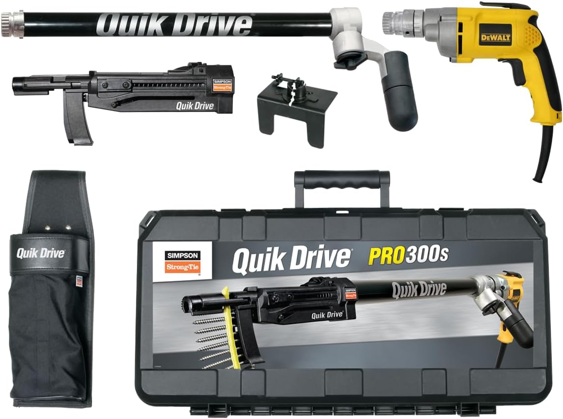Simpson Strong-Tie PRO300SD25K, 2500 RPM Motor, 120V, Quik Drive PRO300SG2 Decking System, Auto-Feed Screw Fastening Tool, Countless Applications