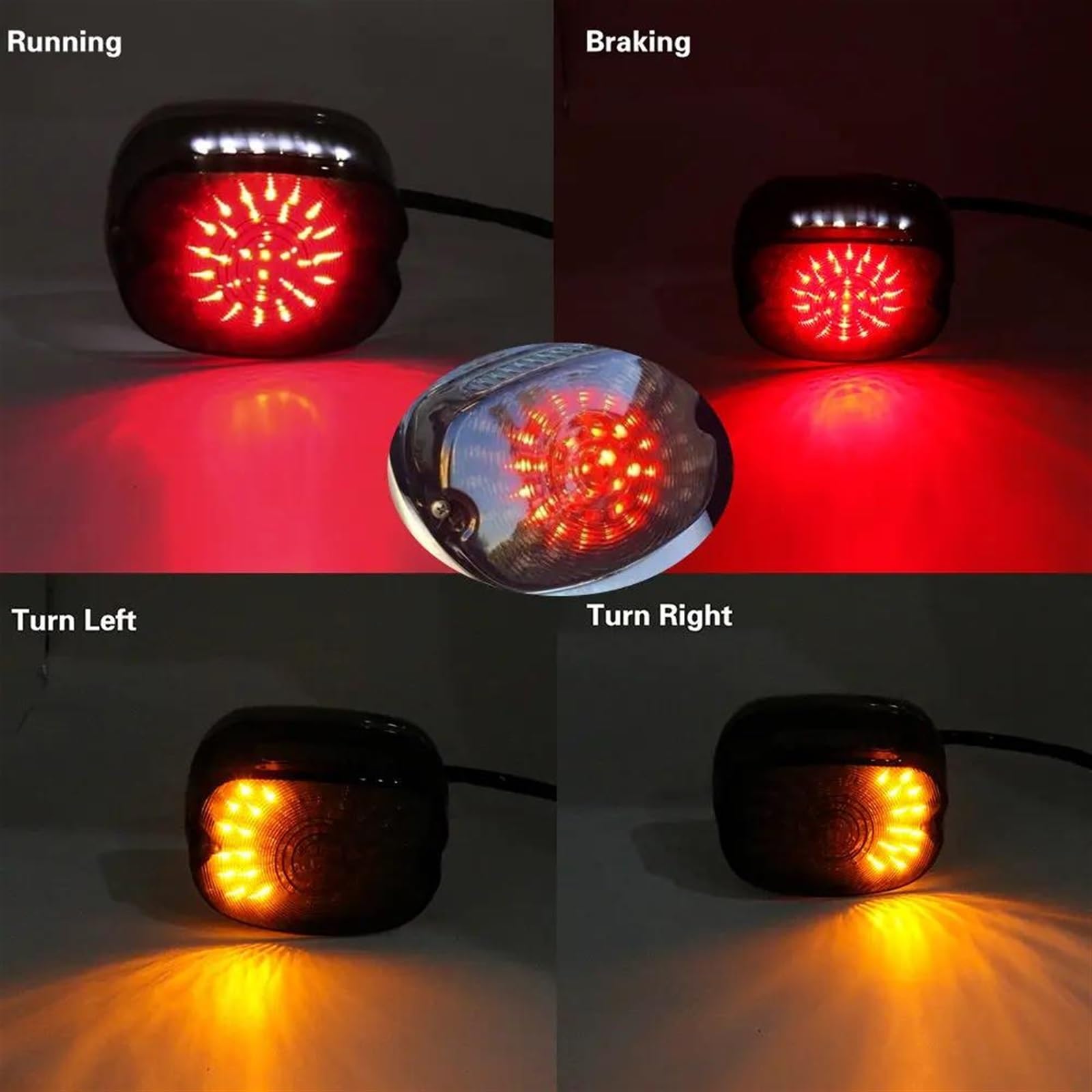 Fanale Posteriore Moto ABS Con Luce Stop E Freccia Per Harley Softail FXST 2000-2006
