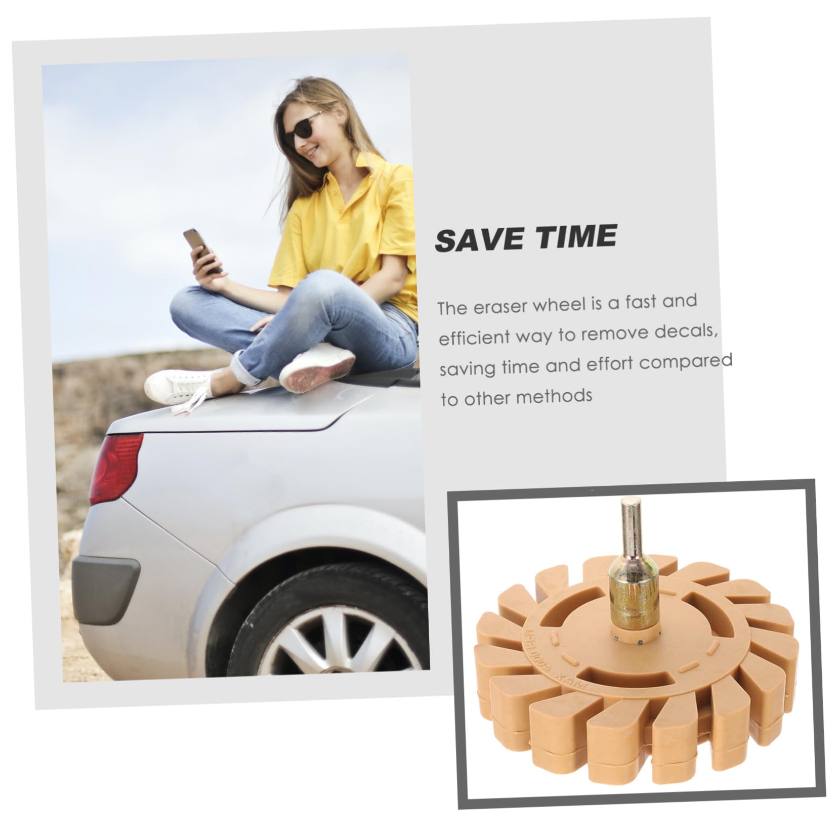 HOLIDYOYO Pneumatic Rubber Removal Disc Eraser Wheel for Tire Vinyl Decal Removal Lightweight Durable for Cars Boats and More