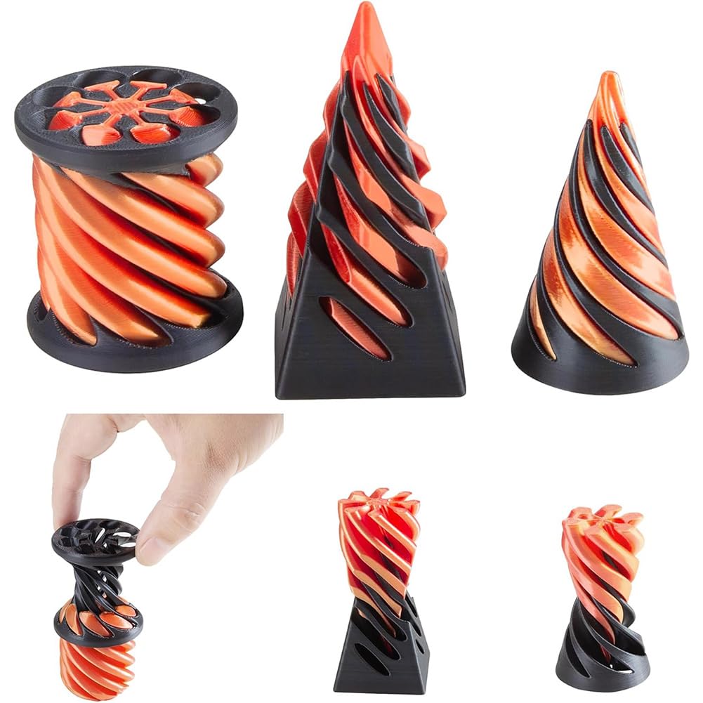 Set De 3 Juguetes Fidget De Cono Espiral – Ilusión Óptica 3D Para Aliviar Estrés Y Decorar Oficina (Morado)
