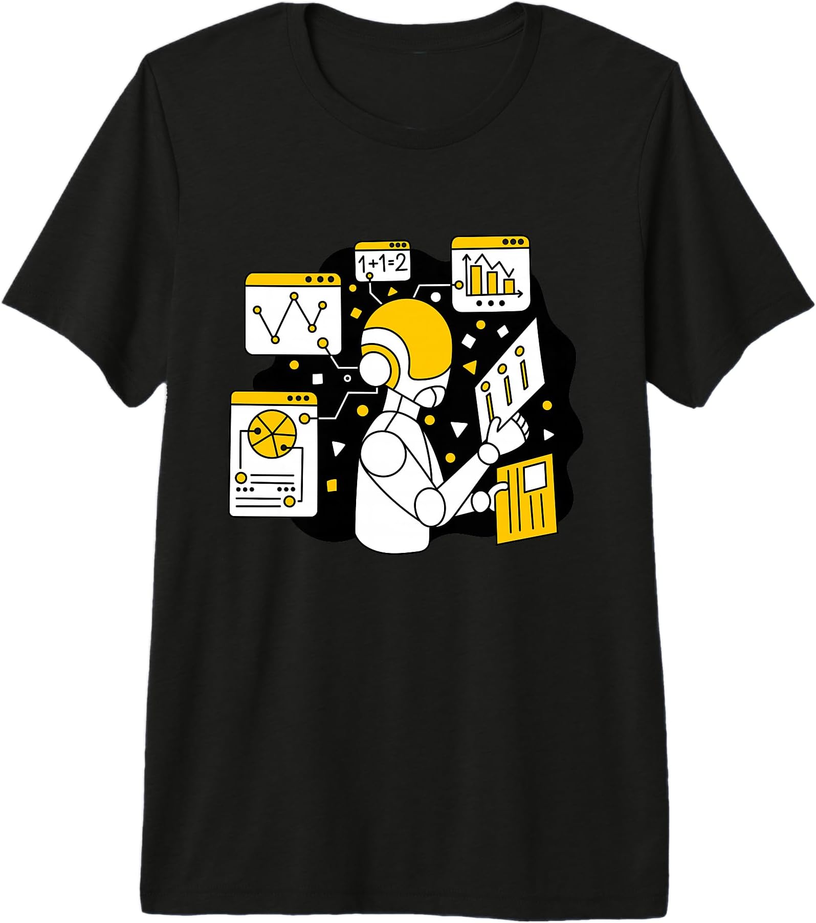Unsupervised Learning Vector Illustration. Machine Learning Premium T-Shirt
