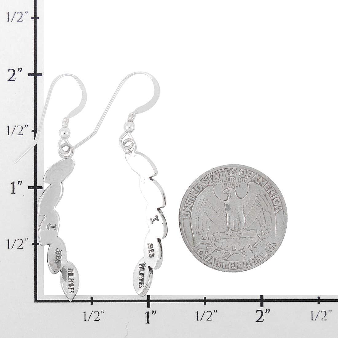 Turquoise Earrings 925 Sterling Silver & Genuine Gemstones (Choose Color) - Image 4