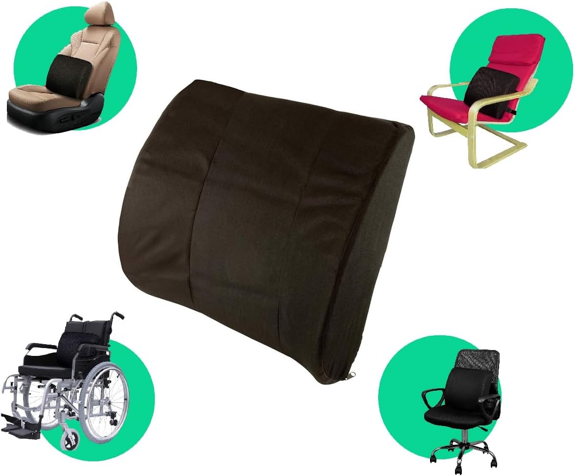 Healthy Lumbar Support Pillow Lower Back Pain Contoured Foam Cushion for Car Office Home Computer Gaming Pillow for Back Pain Relief Improve Posture