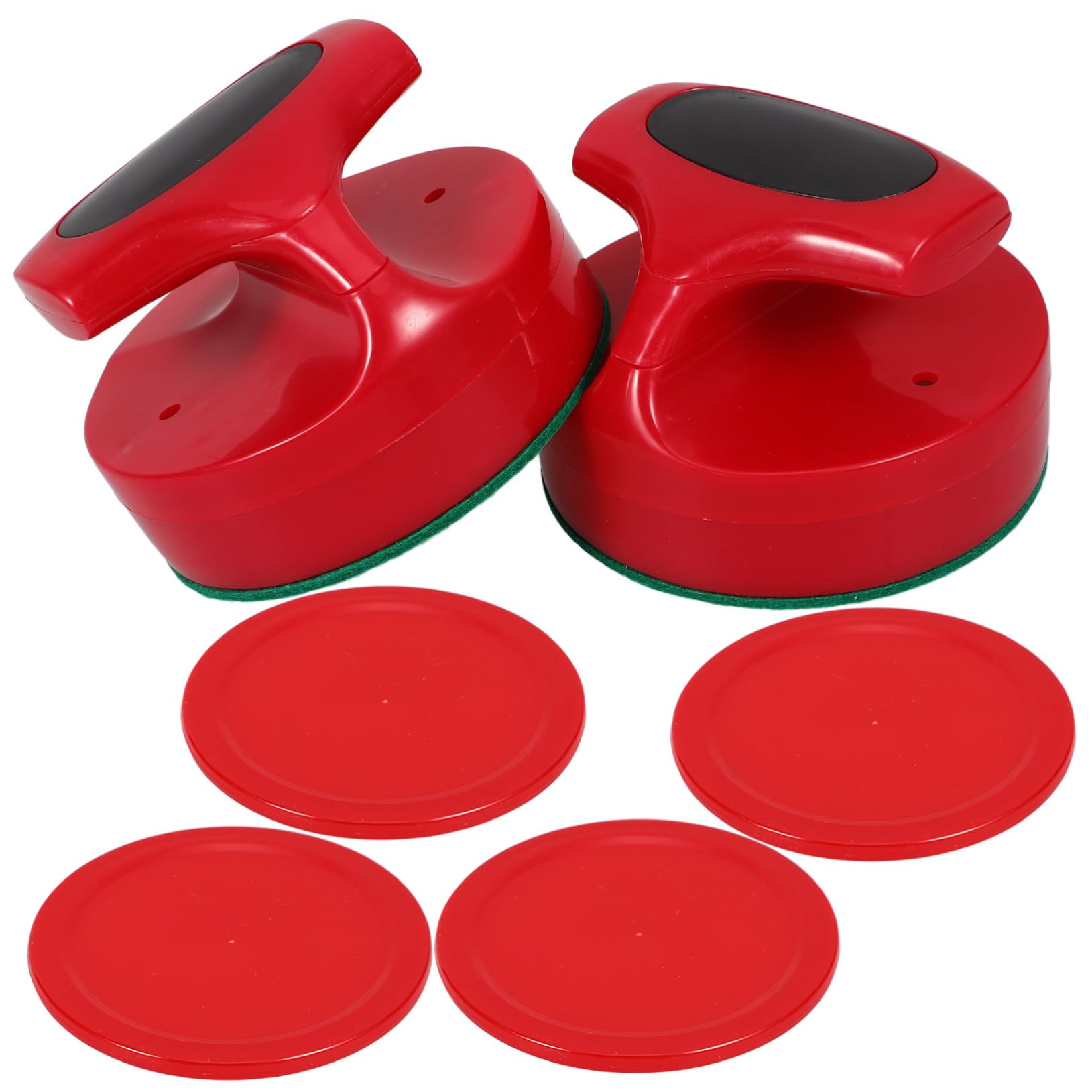 Abaodam 3 Ensembles De Hockey sur Poussoir De Hockey sur Glace Pagaies De Hockey sur Glace en Plastique Fournitures De Rondelles De Hockey sur Glace Rondelles De Poussoir De Table