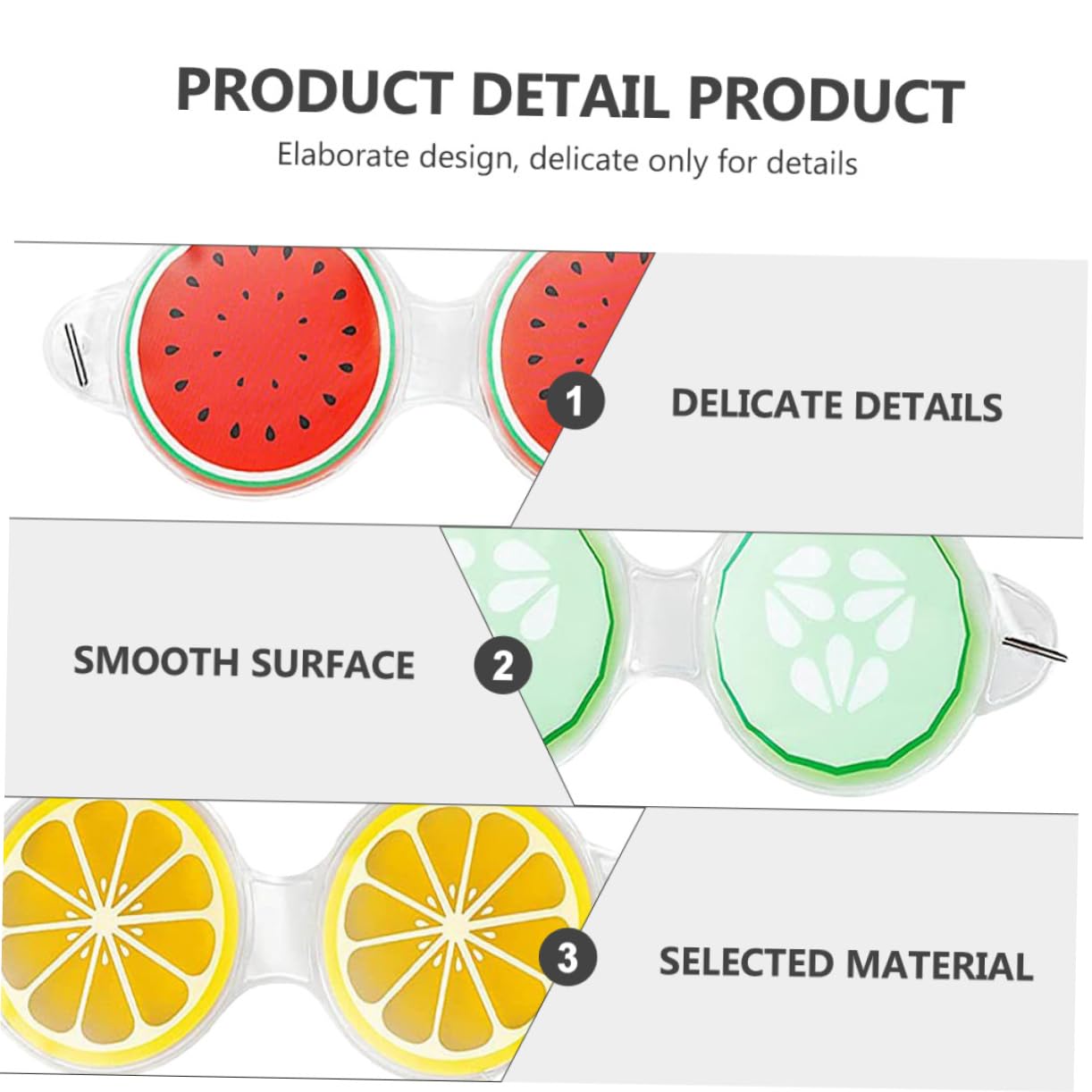 9 Pièces Masque pour les yeux glacé aux fruits nuances de beauté lunettes de soleil pour dormir patch yeux reutilisable sleep mask le fard à paupières ombres à paupières cool l'été