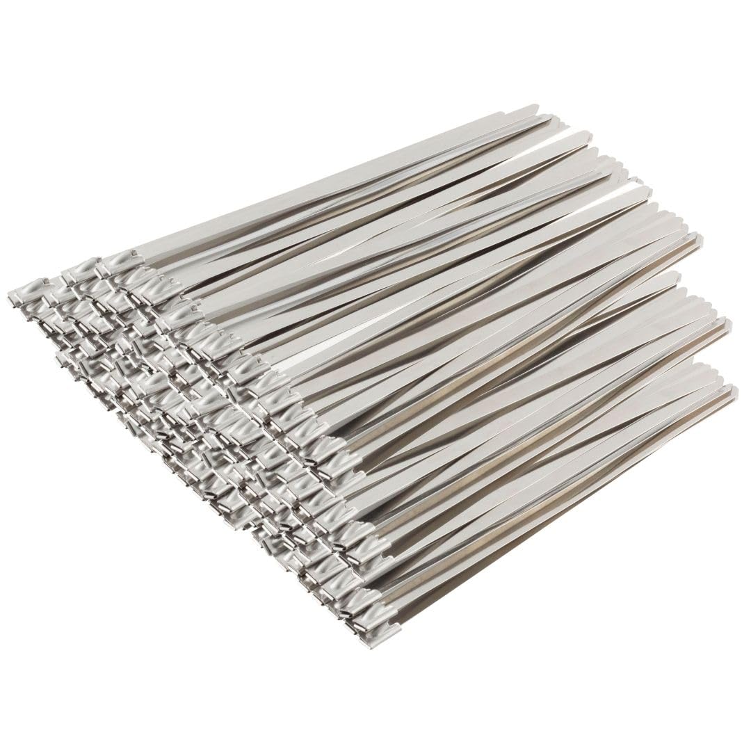 Gocableties 1000 Pack of Stainless Steel Cable Ties, 520mm x 4.6mm, 316 Marine Grade Metal, Self Locking Exhaust Wrapping Ties, Workshop, Garage, Car Repair