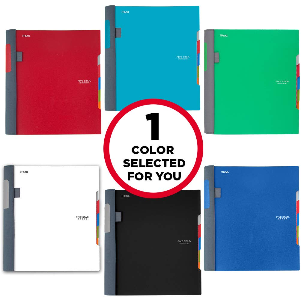 Five Star Advance Quaderno a spirale, 5 soggetti, carta a righe universitarie, 200 fogli, 28 x 21 cm, colore selezionato per te (06326)