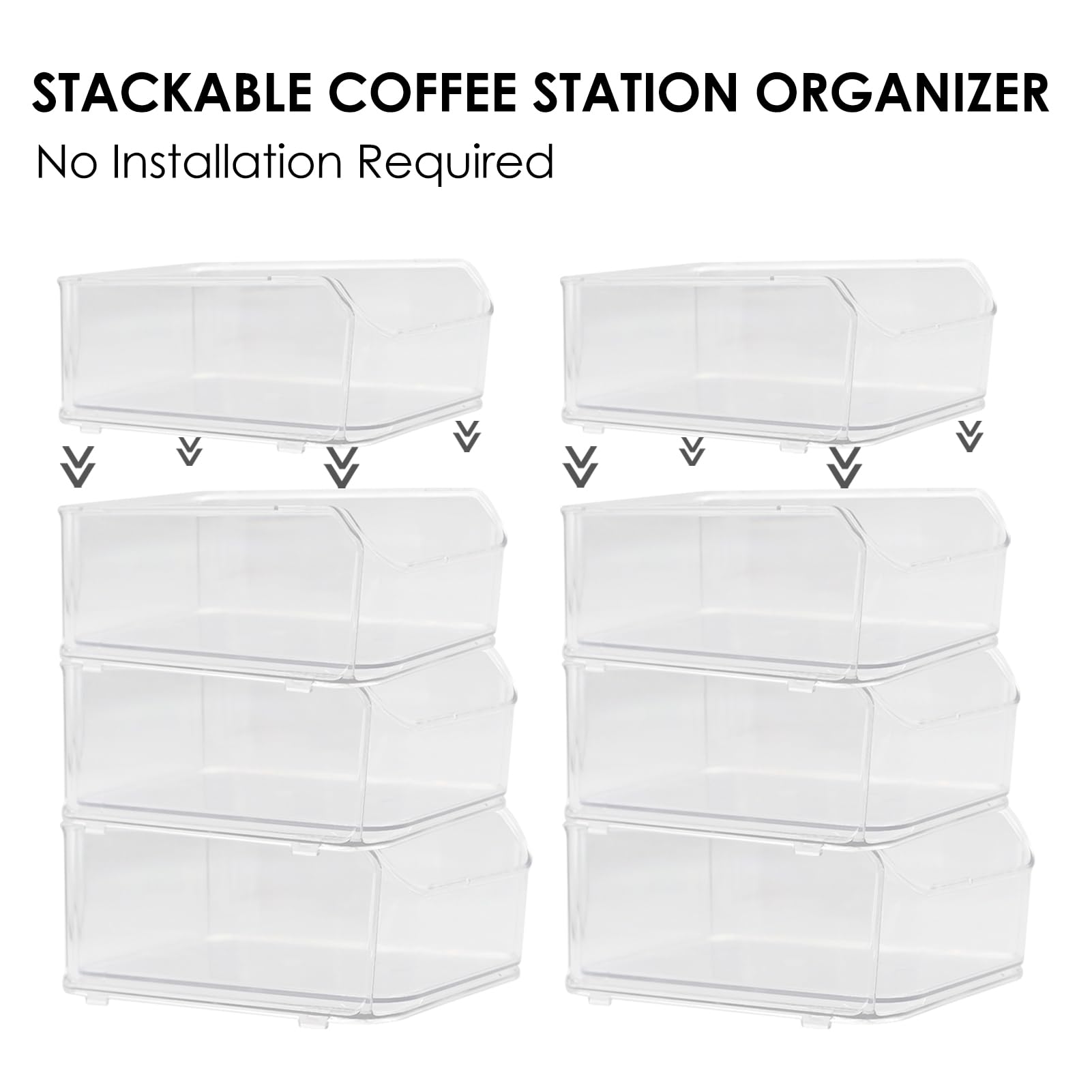 Porta cialde da caffè trasparente per bancone, cassetto trasparente per cialde K, organizer per cialde di caffè, compatibile con Nespresso Vertuo 76 grandi o 104 piccole cialde e cialde
